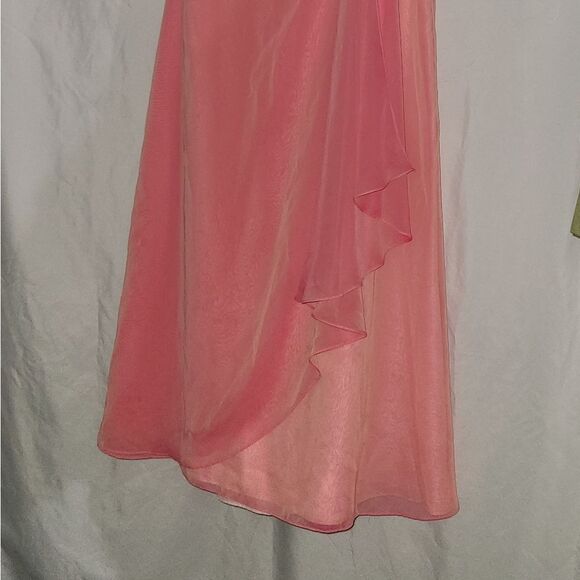 NWT Davis Bridal Strapless Chiffon Ruched  Formal Dress - Picture 3 of 8